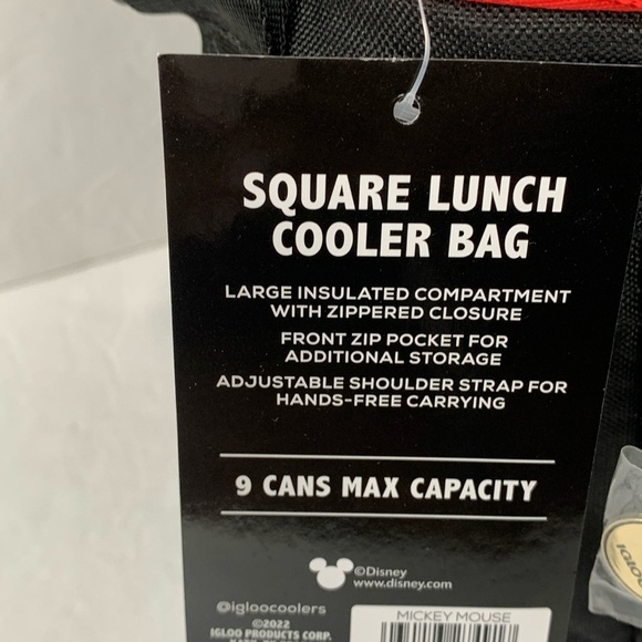 Disney Mickey Mouse Bag Insulated Square Igloo Cooler 9 Can Capacity New - Picture 10 of 12